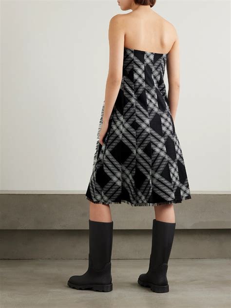 burberry wool dress with leather braid trim|BURBERRY Strapless leather.